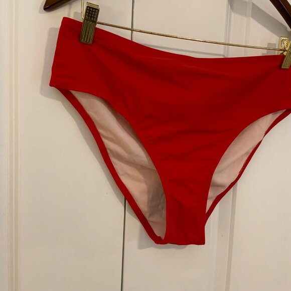Cupshe Red High Waist Bikini Bottoms Size Large New - Picture 3 of 9